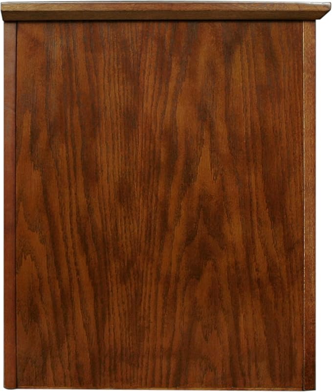 Leick Home 82360 Solid Wood Mission Oak Four Door TV Stand For 65" TVs Universal TV Console Living Room Storage Shelves Entertainment Center, Mission Oak