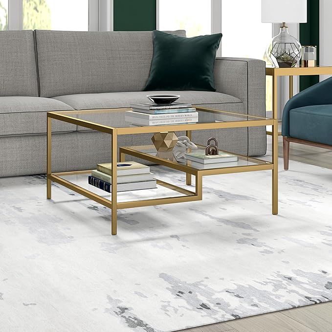 Henn&Hart Lovett Coffee Table, 20" Wide, Gold