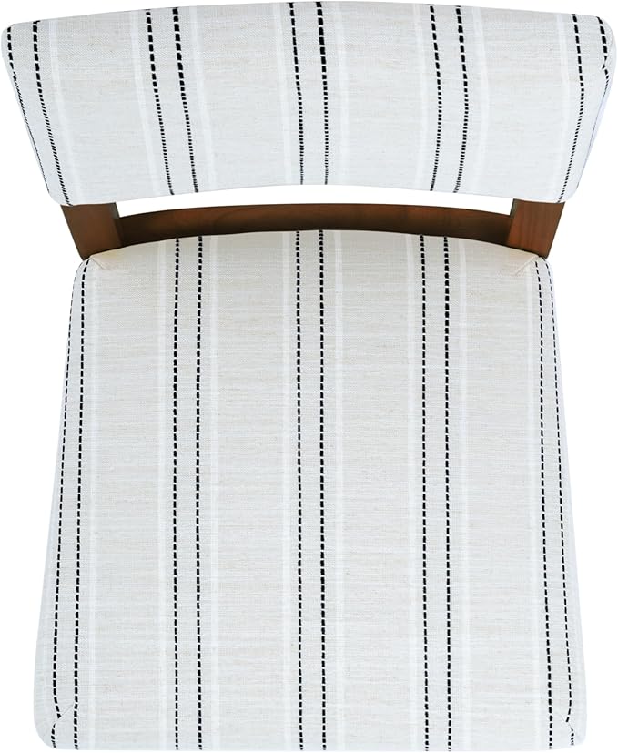 HomePop 24" Open Back Counter Stool|HomePop Home Décor|Fabric Chairs for Dining Room, Kitchen and Living Room - Black and White Stripe(Single Pack)