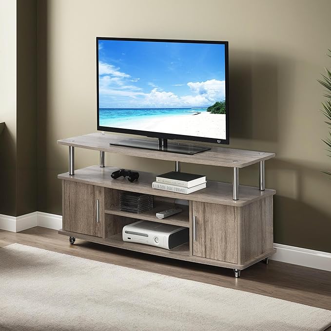 Convenience Concepts Designs2Go Monterey Stand Family Entertainment Center with Storage Cabinets and Shelves, Modern TV Console for Living Room, Office, 47.25", Sandstone