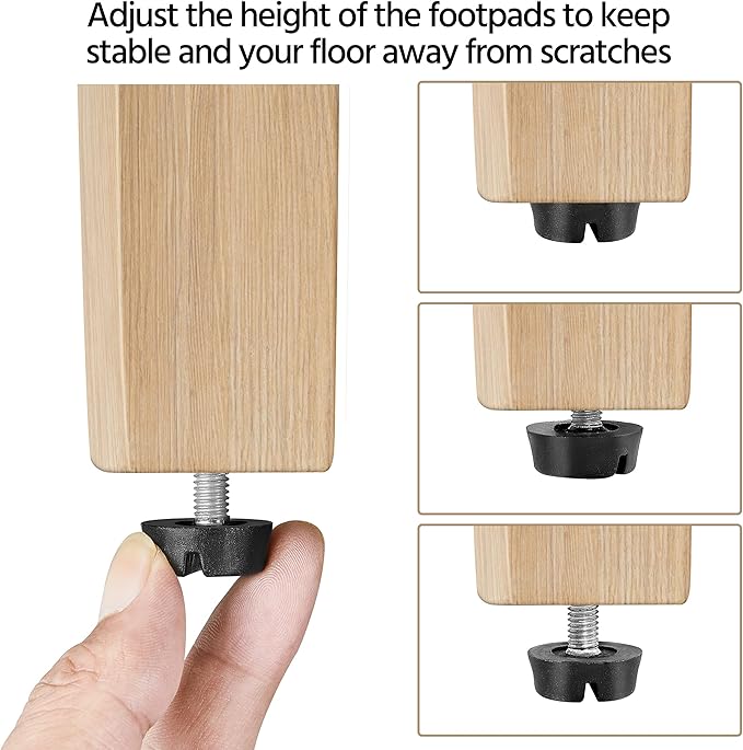 Yaheetech Dining Chairs Set of 6 Fabric Upholstered Dining Room Chairs with Button Tufted High Back and Solid Wood Legs for Kitchen/Living Room/Restaurant, Modern Style, Beige