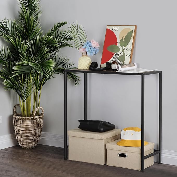 Narrow Entryway Table for Hallway Console Table, Thin Sofa Table Behind Couch Skinny Table, Grey Console Small Tables for Entryway Foyer, Long Table for Entrance Small Spaces Decorative and Storage