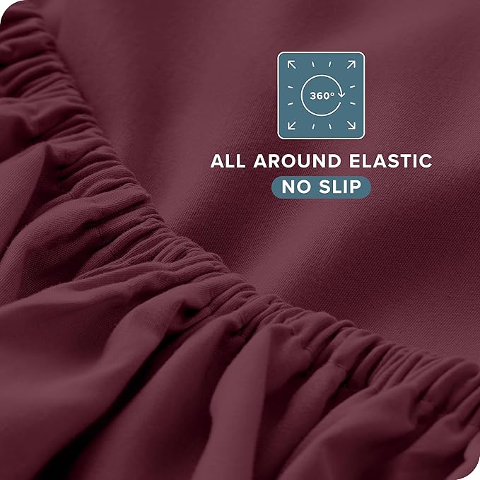 Bare Home Twin XL Sheet Set - College Dorm Size - Luxury 1800 Ultra-Soft Microfiber Twin Extra Long Bed Sheets - Deep Pockets - Easy Fit - Extra Soft - 3 Piece Set - Bed Sheets (Twin XL, Burgundy)