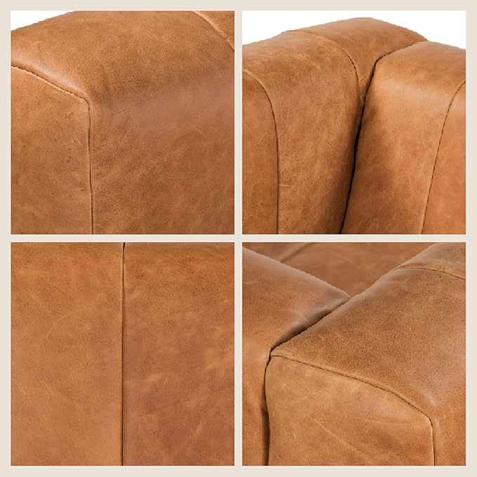 POLY & BARK Canale 99" Sofa in Cognac Tan
