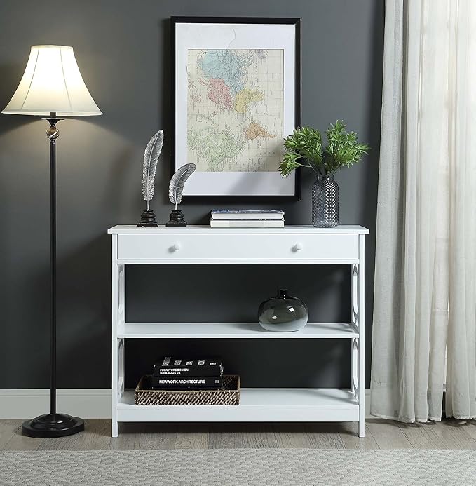 Convenience Concepts Omega 1 Drawer Console Table, White