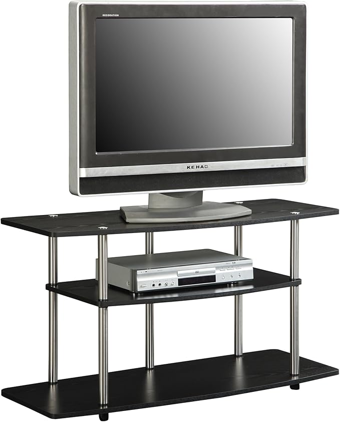 Convenience Concepts Designs2Go No Tools 46 inch 3 Tier Wide TV Stand, Black