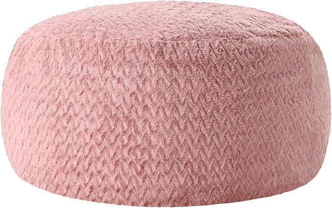 5ft Bean Bag Chairs for Adults Large Beanbag Chair with Chevron Plush Fur Cover Big Bean Bag Chair for Living Room Bedroom Dorm (Pink)
