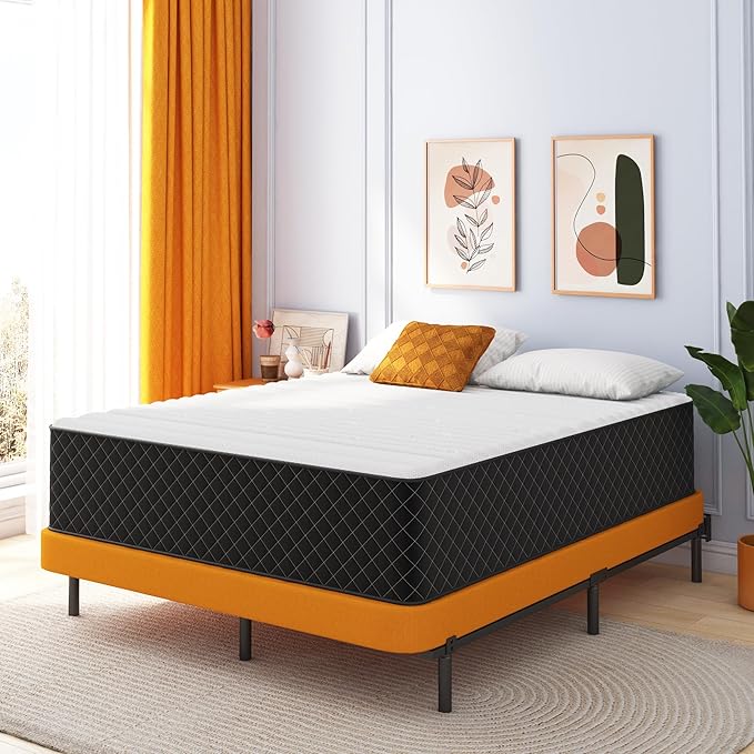 14 Inch Queen Hybrid Mattress – Firm Memory Foam & Pocket Spring Bed in a Box, Cooling Gel, CertiPUR-US Certified