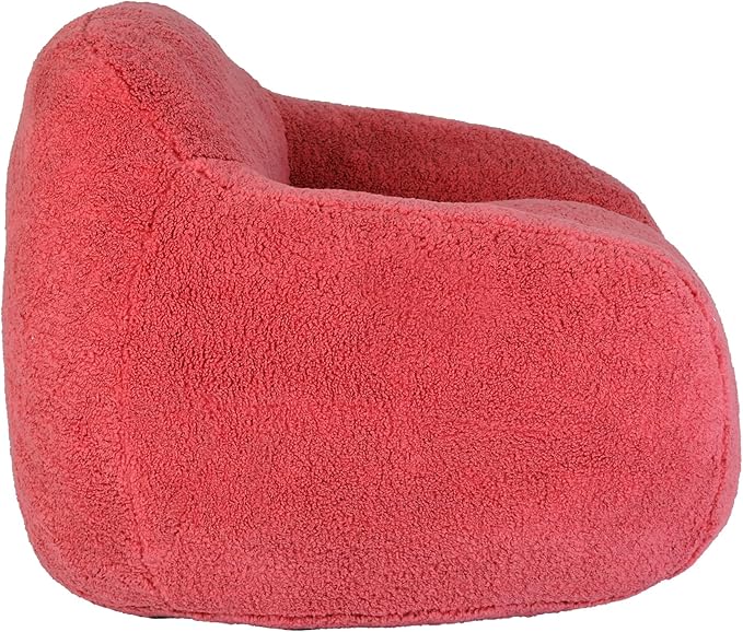 Furniliving Bean Bag Chair, Oversized Bean Bag Couch for Adults Comfy Bean Bag Sofa with Back Support, Giant Bean Bag Chair Stuffed Floor Sofa for Living Room Bedroom Dorm Office, Teddy, Rose Red