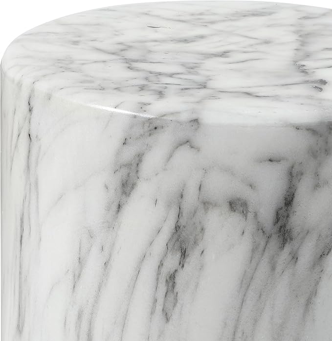 JONATHAN Y TBL1101A Troy 16" Modern Minimalist Faux Marble Column Indoor/Outdoor Indoor/Outdoor Accent Table Modern, Contemporary, Minimalist, Transitional for Living Room, Garden, Patio, Gray/White