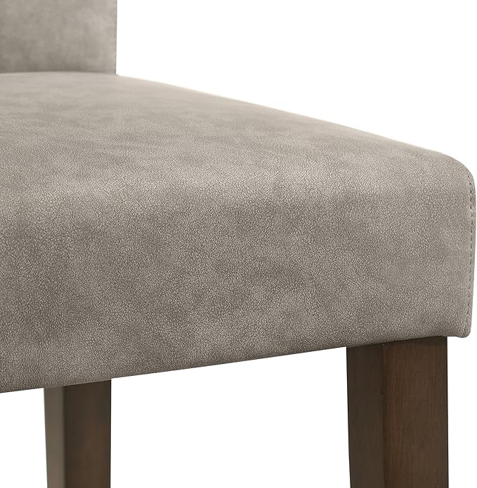 CHITA Counter Height Bar Stools Set of 2, 27" H Seat Height Upholstered Barstools, PU Leather in Stone Grey