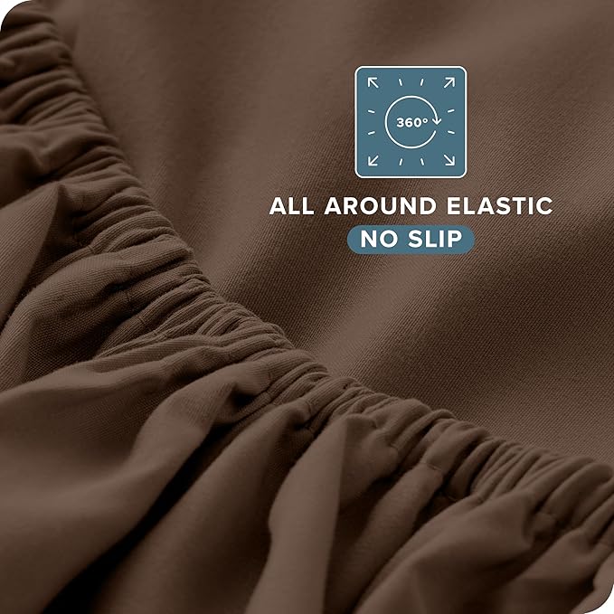 Bare Home Full Sheet Set - Luxury 1800 Ultra-Soft Microfiber Full Bed Sheets - Double Brushed - Deep Pockets - Easy Fit - 4 Piece Set - Bedding Sheets & Pillowcases (Full, Cocoa)
