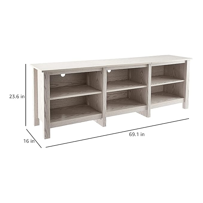 ROCKPOINT 70inch TV Stand Storage Media Console Entertainment Center,White
