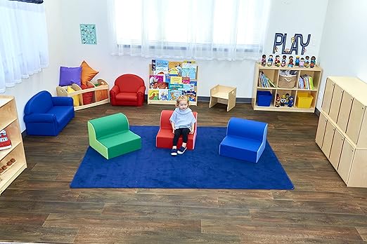 Children's Factory Library Trio Cozy Kids Chairs, Toddler Flexible Seating Classroom Furniture for Preschool or Daycare, 3-Pack