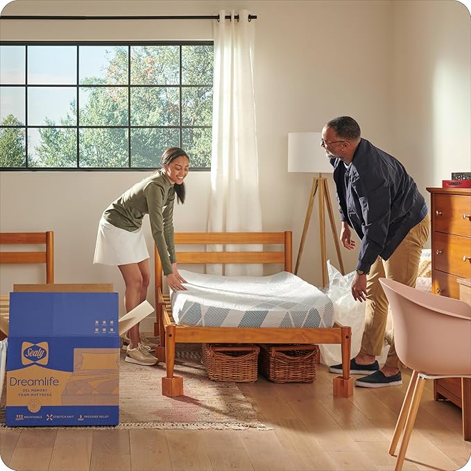 Sealy Dreamlife 6” Foam Mattress-in-a-Box, Twin XL, SealyComfort Gel Memory Foam, Surface-Guard Technology, Breathable Comfort