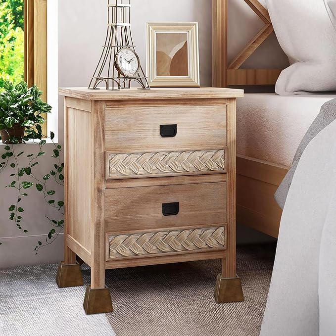 Sopicoz Wooden Furniture Risers Tapered Bed Risers (Brown 4pcs, 3 inch Pyramid)