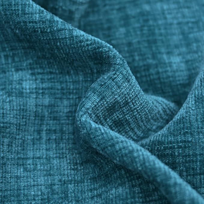 CaliTime Throw Pillow Covers Decorative 18 X 18 Inches Pack of 2 Cozy Chenille Cushion Cases for Couch Sofa Bed Living Room Home Ocean Blue
