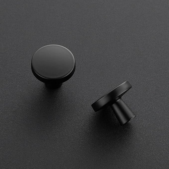 Ravinte 40 Pack 1-1/4 Inch Kitchen Cabinet Knobs Solid Round Dresser Drawer Knobs Matte Black Dresser Knobs Simple Cabinet Hardware for Cupboard Drawer Pulls