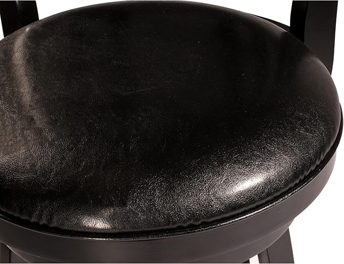 Hillsdale Fairfox Swivel Stool with Rectangular Lattice Back, Bar Height, Black
