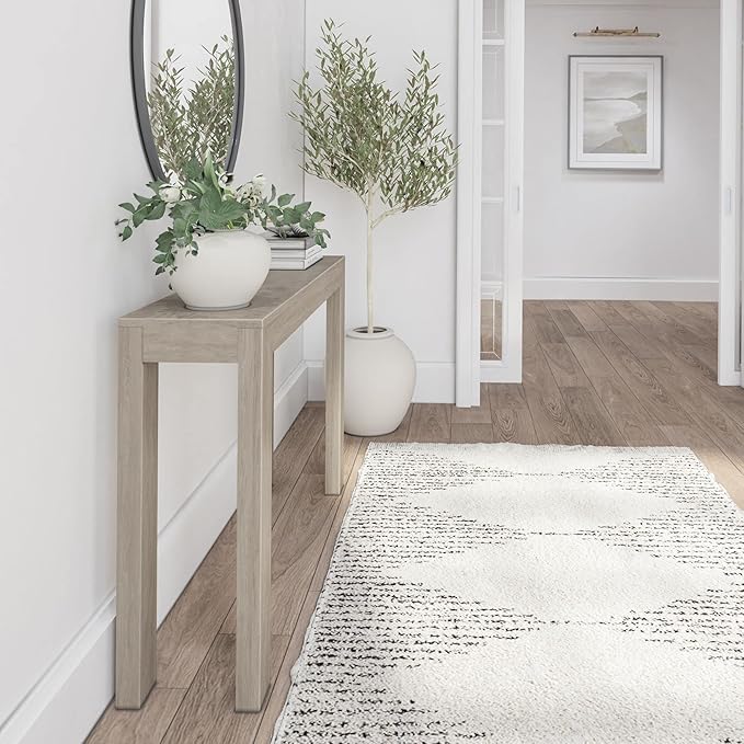 Plank+Beam Modern Solid Wood Console Table, 46.25 Inch, Sofa Table, Narrow Entryway Table for Hallway, Behind The Couch, Living Room, Foyer, Easy Assembly, Seashell