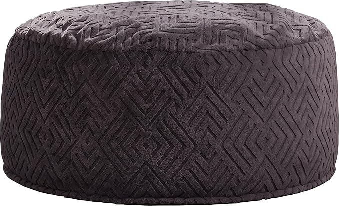 Hobestluk Bean Bag Chairs Adults Beanbag Chair with Filler Large Bean Bags with Fluffy Embossed Cover, Giant Bean Bag Chairs for Adults (Dark Grey, 5FT - 50” x 50” x 24”)