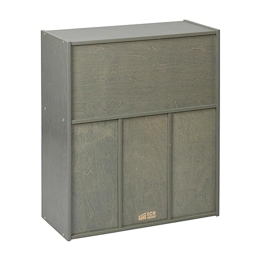 ECR4Kids Streamline 15 Cubby Tray Storage Cabinet, 5x3, Classroom Furniture, Grey Wash