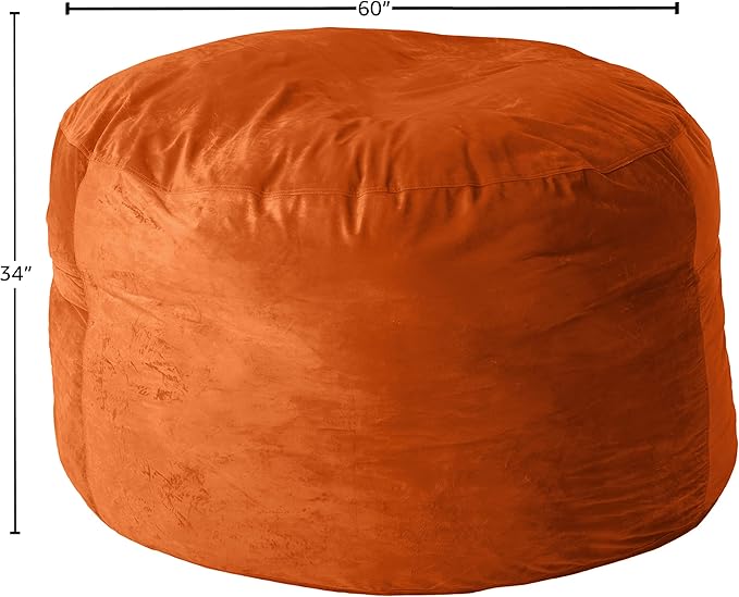 Sofa Sack Bean Bag Chair Cover, 5-Feet, Tangerine