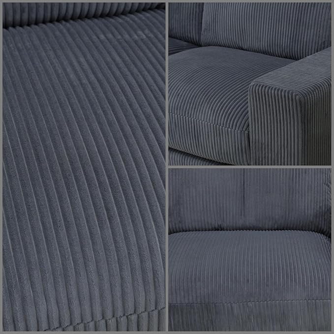 Sectional Couches for Living Room, Stylish Sectional Loveseat Sofa with Deep Seats, Living Room Furniture Home Sofa for Small Space, Warm Gray