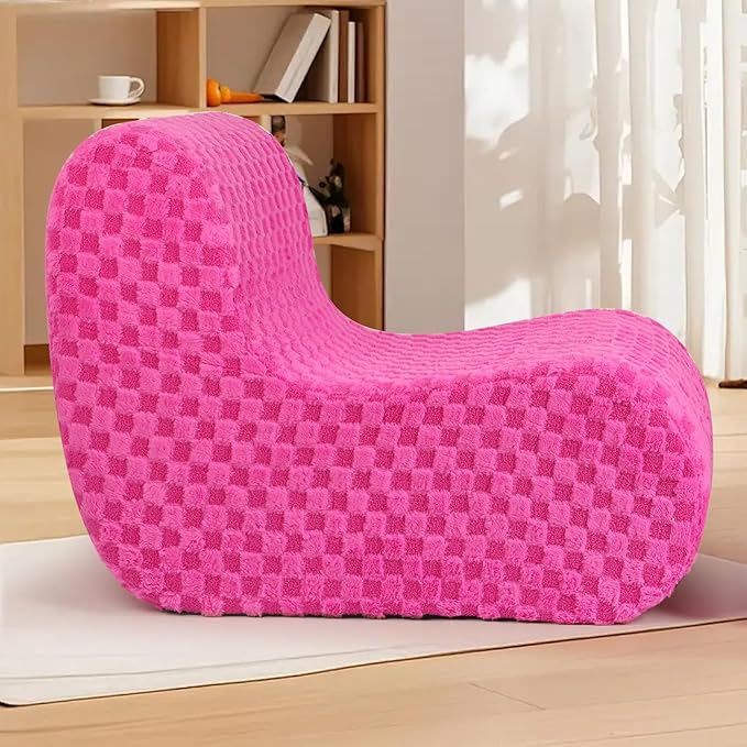 Bean Bag Chairs for Adults, Comfy Floor Sofa with Memory Foam, Giant Bean Bag Couch for Living Room Bedroom Dorm Office, Pink