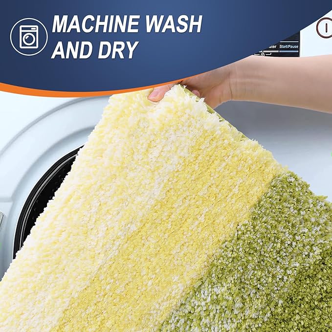 OLANLY Bathroom Rugs Mat 24x16, Extra Soft Absorbent Microfiber Bath Rugs, Rubber Backing, Quick Dry, Machine Washable Bath Mats for Bathroom Floor, Tub and Shower, Home Decor Accessories, Olive Green