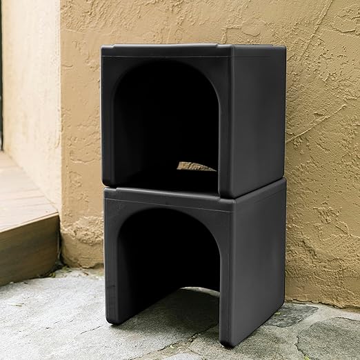 ECR4Kids Tri-Me Table and Cube Chair Set, Multipurpose Furniture, Black, 3-Piece