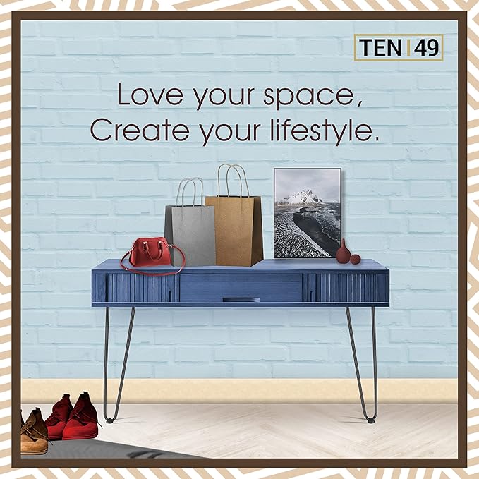 TEN49 Heavy Duty Hairpin Table Legs - 20 Inch Industrial Black Furniture Legs - Solid Rods Metal Legs for Table - Fit for Mid-Century Modern Desk, Bed End, Coffee Table Feet, TV Stand, Chair Legs