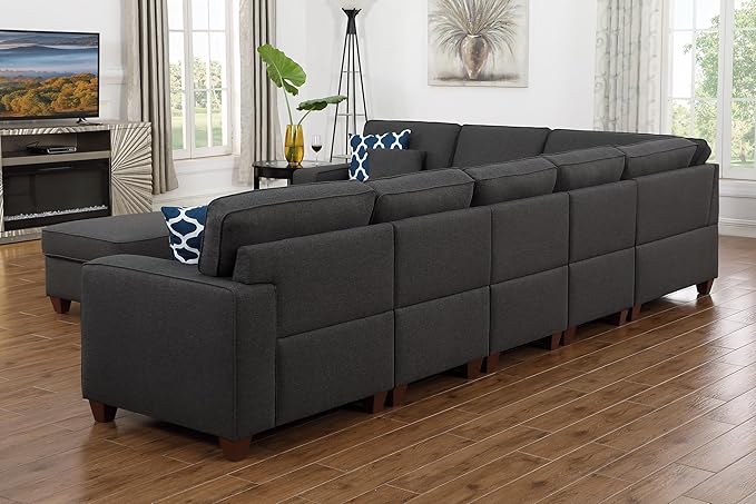 Leio Sectional Modular Sofa with Ottoman for Living Room, Apartment, Bedroom, Office, Dorm