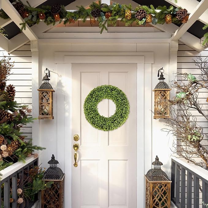 Boxwood Wreath - 20inch Outdoor/Indoor All Seasons Decor