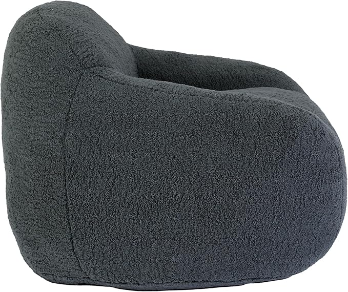 Furniliving Bean Bag Chair, Oversized Bean Bag Couch for Adults Comfy Bean Bag Sofa with Back Support, Giant Bean Bag Chair Stuffed Floor Sofa for Living Room Bedroom Dorm Office, Teddy, Dark Grey