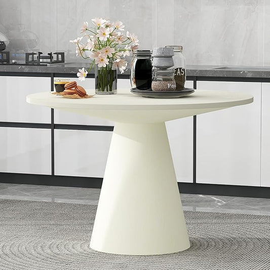ERYE Contemporary Wooden Round Dining Table, More Decorative Rubber Wood Diningtable for Living Space