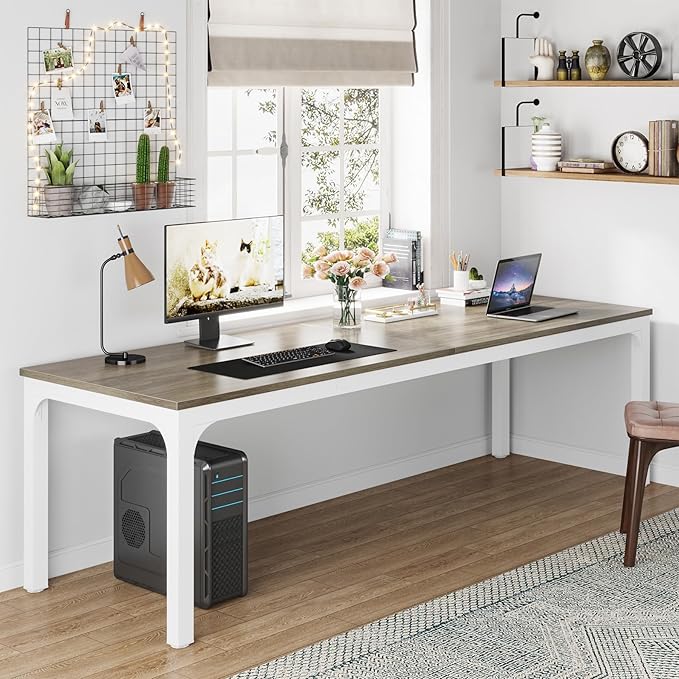 Tribesigns 78.7 Inches Extra Long Computer Desk 2 Person Desk, Double Long Desk, Workstaion for Home Office