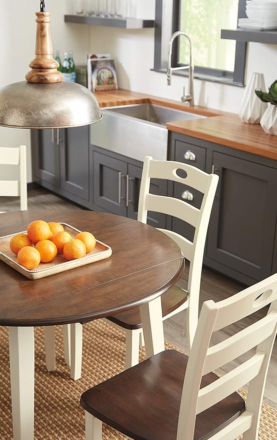 Signature Design by Ashley Woodanville Dining Room Table, Two-Tone White