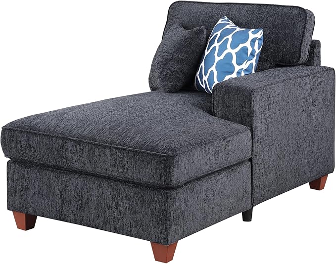 116" Convertible Sectional Couch with Movable Ottoman and 6 Throw Pillows,Chenille Upholstered Comfy Sofa 7 Seater,L-Shaped,Free Combination,Easy Assembly for Living Room,Apartment,Dark Gray