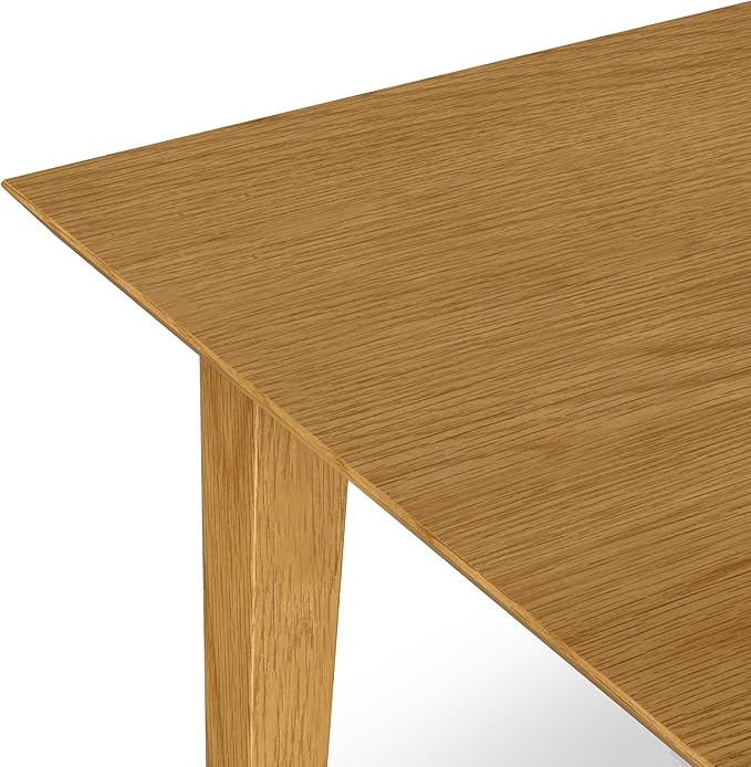 SIMPLIHOME Colby Dining Table, Solid Wood Oak Veneer in Oak, 60 x 36 inches, Contemporary-Style Rectangular Kitchen Table for up to 6 People