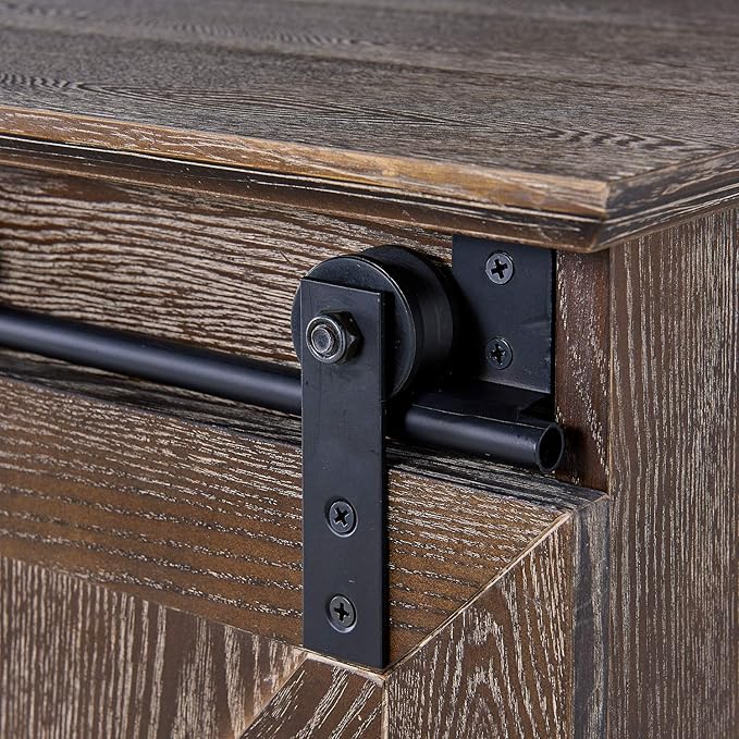 SEI Furniture Holmes Barn Door TV Stand, Brown
