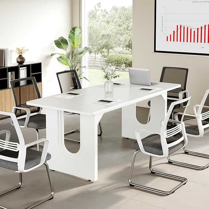 LITTLE TREE 70.8-Inch Home Office Desk, White Computer Desk with Storage, Study Writing Work Desk for Home Office, Spacious Modern Simple Desk,White