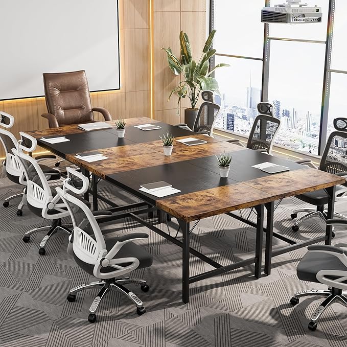 Unikito Large Computer Desk, 63 x 31.5 Inch Long Office Desks, Premium Sturdy 2 Person Desk, 1.4” Thick Study Writing Table, Modern Laptop Computer Table for Home Office Workstation, Rustic Brown