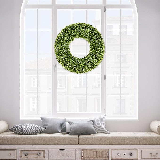Boxwood Wreath - 20inch Outdoor/Indoor All Seasons Decor