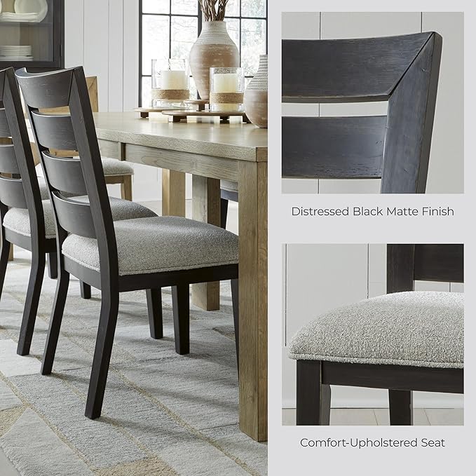 Signature Design by Ashley Galliden Urban Armless Upholstered Dining Chair, Set of 2, Black & Light Gray