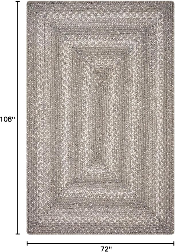 Grey Cloud Jute Braided Area Rug, 6x9' Rectangle - Grey, Warm Farmhouse Country Decor, Perfect for Living Rooms, Bedrooms and Dining Rooms - Pet Friendly and Easy to Clean