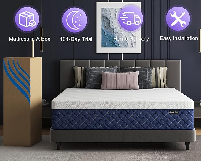 Full Mattresses, 10 Inch Hybrid Full Mattress in a Box, Memory Foam and Individual Pocket Spring Breathable Comfort for Sleep Supportive and Pressure Relief, CertiPUR-US, 54"*75"*10"