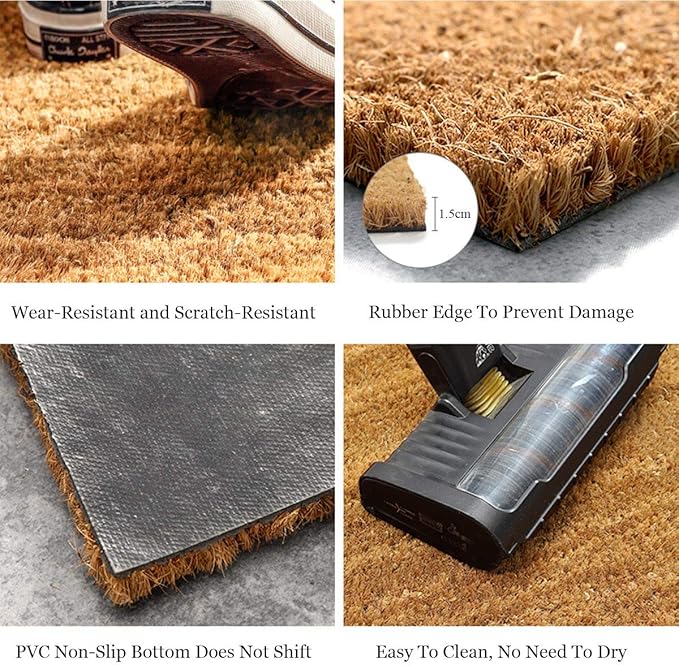 Funny Coir Doormat Relax I'll Be Back in Like Three Days Tops Front Door Mats Entryway Outdoor Mat with Heavy Duty Front Porch Welcome Mats Entry Coir Brown House Warming Gift Mat 23.7 x 15.7 inch