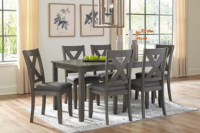Signature Design by Ashley Caitbrook Rustic 7 Piece Dining Set, Include Table and 6 Chairs, Gray
