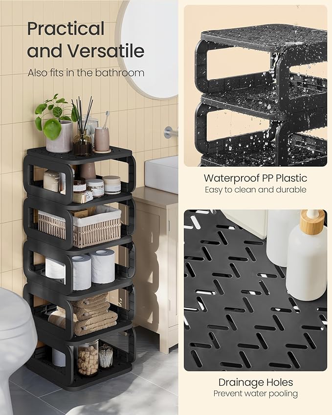 SONGMICS Shoe Rack, Shoe Organizer, 12 Shelves, Shoe Storage, Narrow Shoe Shelf, Open Shelf for Entryway, Living Room, Bathroom, Space-Saving, Ink Black ULPC038B01